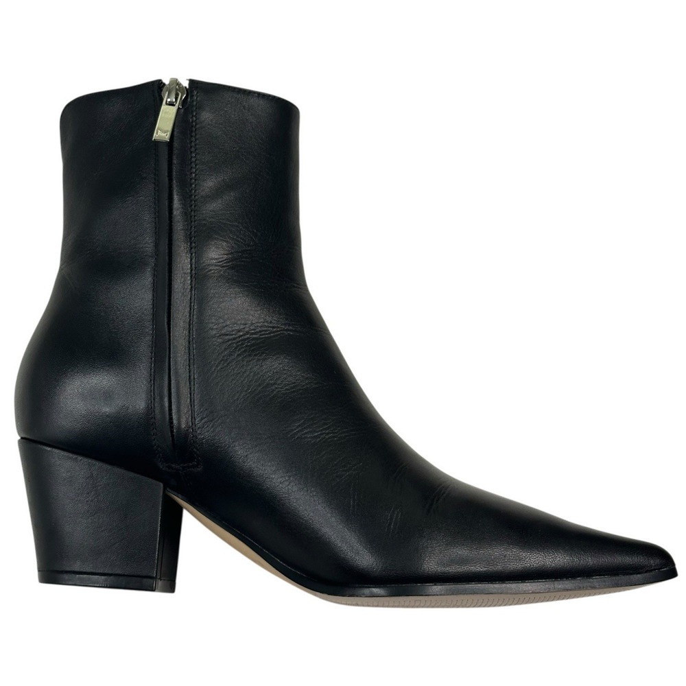 Marc Fisher LTD. Mavey Pointed Toe Black Leather Bootie Womens Size 9M New $219 - Picture 5 of 12
